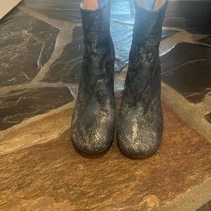 Black Snakeskin Ankle Boots Maison Margiela